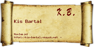 Kis Bartal névjegykártya